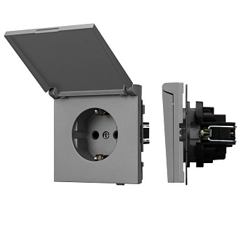 Розетка 1-м СП SCT-TENDO-MCP-PL-GR 16А IP44 230В влагозащ. механизм Arlight 054092
