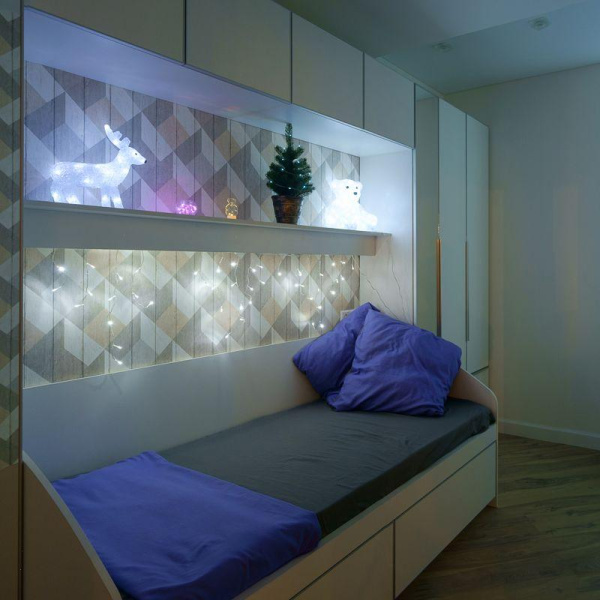 Гирлянда светодиодная "Айсикл" (бахрома) 1.8х0.5м 48LED бел. 4.1Вт 230В IP20 провод прозр. Neon-Night 255-015