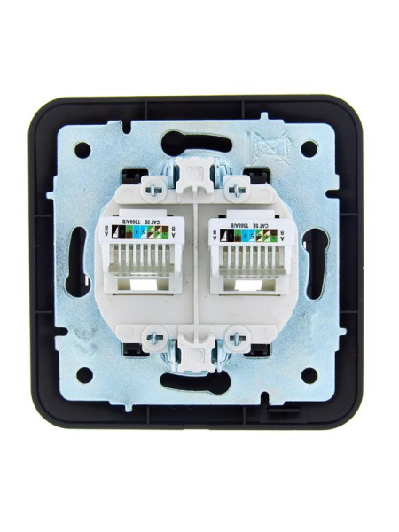 Розетка компьютерная 2-м СП ASTI IP20 RJ45 в сборе черн. бархат LEZARD 7081-4242-141