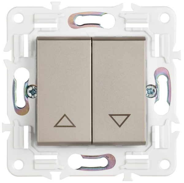 Выключатель жалюзи SKANDY 10А SK-V12Sh шампань IEK SK-V15-0-10-K37