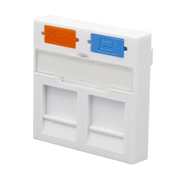 Панель лицевая 2 порта 45х45 Keystone шторки (DIY) SUPRLAN 10-0303-1