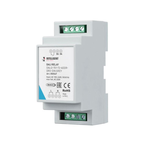 Модуль релейный DALI2-701-72-ADDR-DRO-DIN Grey (230В 1х16А) DIN-рейка INTELLIGENT Arlight 050547