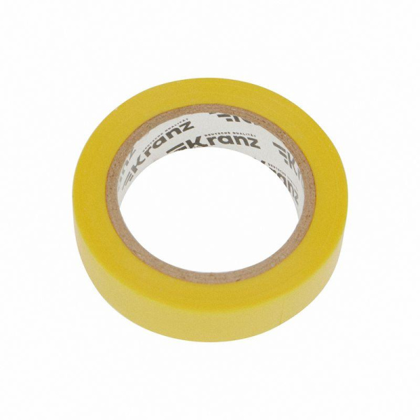 Изолента ПВХ 0.13х15мм 10м желт. (уп.10шт) Kranz KR-09-2002