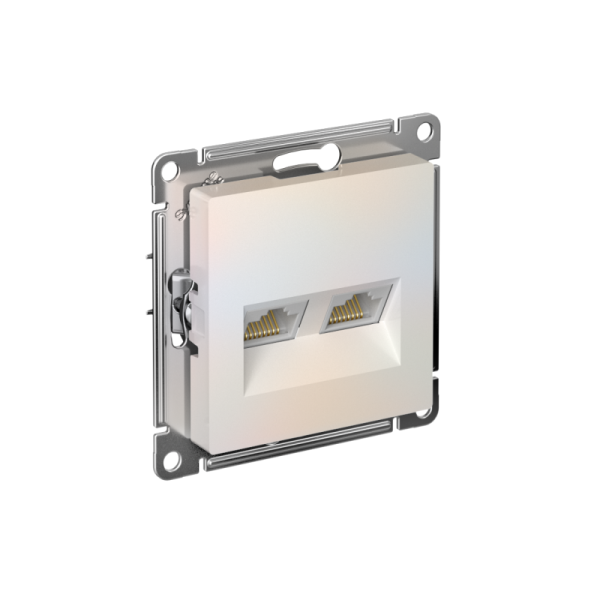 Розетка компьютерная 2-м AtlasDesign RJ45 кат.5E механизм жемчуж. SE ATN000485
