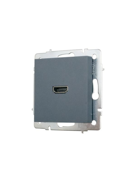 Розетка HDMI 1-м СП VESNA IP20 механизм графит. LEZARD 742-3488-203