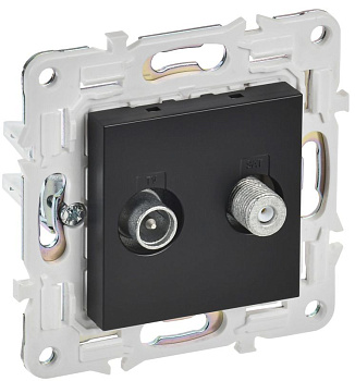 Розетка двойная TV+SAT SKANDY SK-A13Bl черн. IEK SK-AF20-O-K02