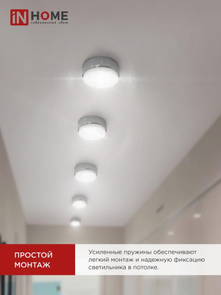 Светильник точечный GX53S-standard GX53 230В накладной метал. хром. IN HOME 4690612012209