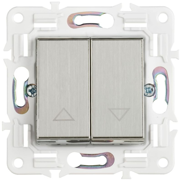 Выключатель жалюзи SKANDY 10А SK-V12N никель IEK SK-V15-0-10-K50