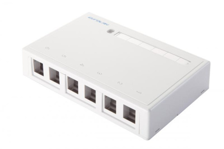 Коробка настенная 6-порт. бел. Eurolan 12B-00-06WT