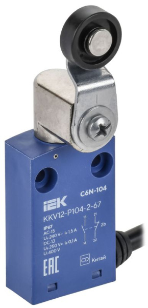 Выключатель концевой C6N-104 IP67 рычаг с роликом IEK KKV12-P104-2-67