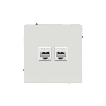 Розетка компьютерная 2-м KANT RJ45 кат.5E без шторки бел. песок DKC 7010664
