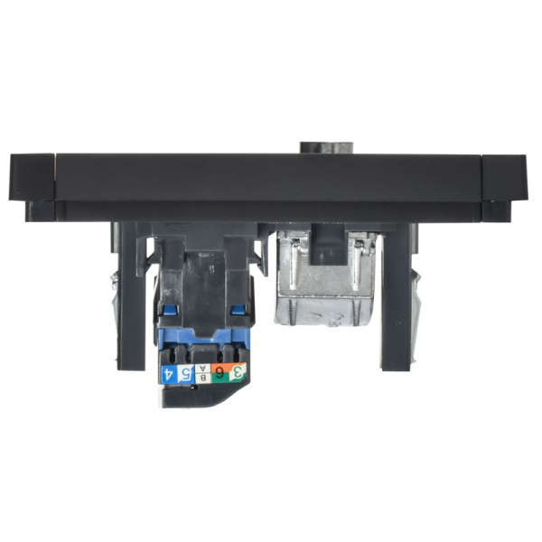 Розетка 2-м TV+RJ45 кат.6 FORTE&PIANO FP137 черн. IEK FP-AK20-2-K02