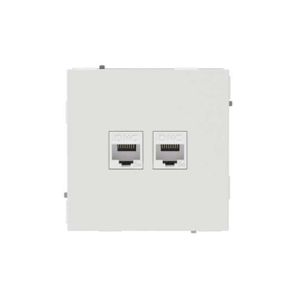 Розетка компьютерная 2-м KANT RJ45 кат.5E без шторки бел. песок DKC 7010664