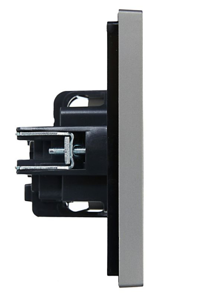 Розетка СП FORTE&PIANO FP515 16А с заземл. защ. шторки винт. крепл. сталь IEK FP-R14-16-K46
