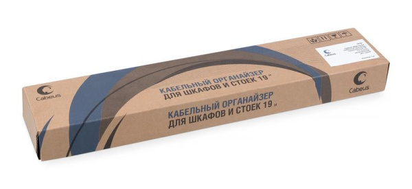 Органайзер кабельный JB08-1U-GY 19дюйм 1U горизонт. 5 колец метал. сер. RAL7035 Cabeus 7916c
