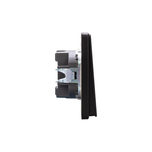 Выключатель 2-кл. СП ROUND MIELE 10А с подсветкой оникс Kranz KR-78-0714-3
