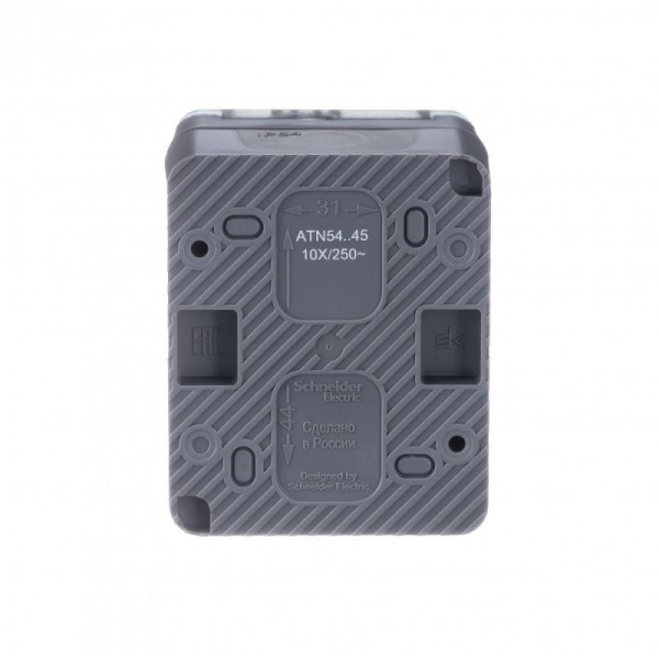 Розетка 1-м ОП AtlasDesign PROFI 16А IP54 250В заземл. защ. шторки антрацит SE ATN544045