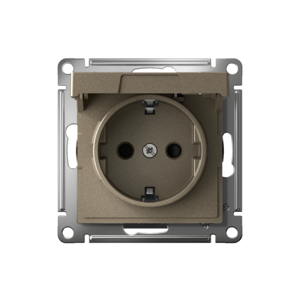 Розетка AtlasDesign 16А IP20 с заземл. защ. шторки с крышкой быстрозажим. клем. механизм шампань SE ATN000546S