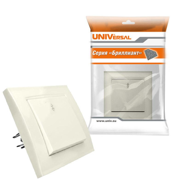 Переключатель проходной 1-кл. СП Бриллиант 10А IP20 сл. кость UNIVersal 7948592