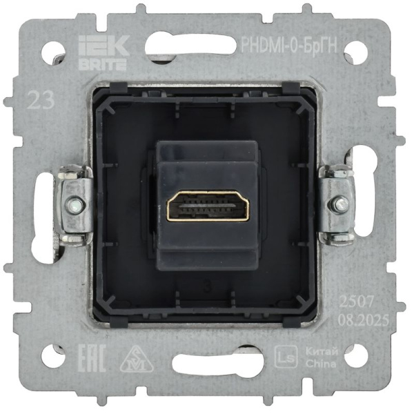 Розетка СП BRITE РHDMI-0-БрГН HDMI механизм метал. хром/никель IEK BR-H10-M-K23