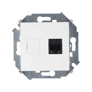 Розетка компьютерная Simon 15 RJ45 кат.5E AMP механизм бел. Simon 1591551-030