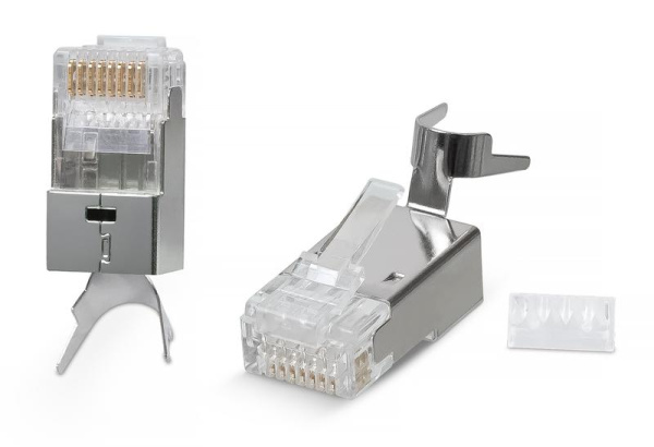 Коннектор RJ45(8P8C) под витую пару кат.6A/7/7A экранир. универс. для ОЖ и МЖ кабеля Cabeus 7780c