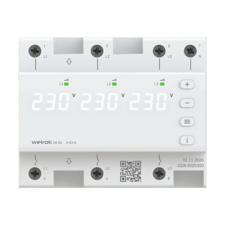 Реле напряжения D6-63 Welrok 4660251140380