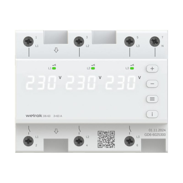Реле напряжения D6-63 Welrok 4660251140380