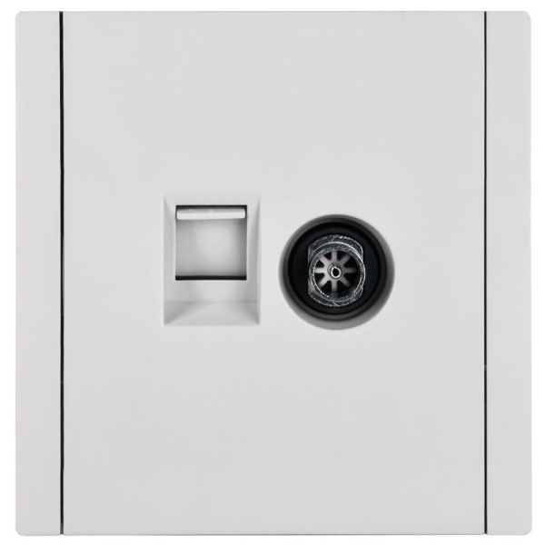 Розетка 2-м TV+RJ45 кат.5E FORTE&PIANO FP236 бел. IEK FP-AK20-1-K01