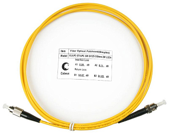 Шнур оптический FOP(s)-9-FC-ST-2m simplex FC-ST 9/125 sm 2м LSZH Cabeus 7505c