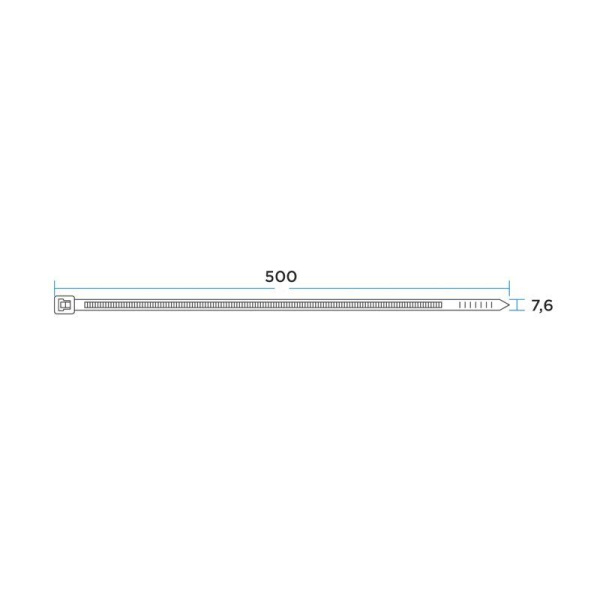 Хомут кабельный 7.6х500 нейлон. черн. (уп.100шт) PROCONNECT 57-0503