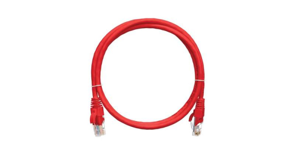 Патч-корд кат.5E (класс D) U/UTP 4 пары 24 AWG (7х0.205мм) 100МГц 2хRJ45 (8P8C) T568B BC чистая медь LSZH нг(А)-HFLTx 0.5м красн. NIKOMAX NMC-PC4UD55B-005-C-RD