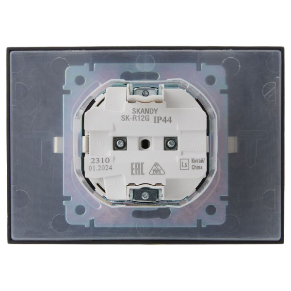Розетка 2-м SKANDY 16А IP44 с крышкой в сборе SK-R12G графит IEK SK-R26-16-44-K53-F