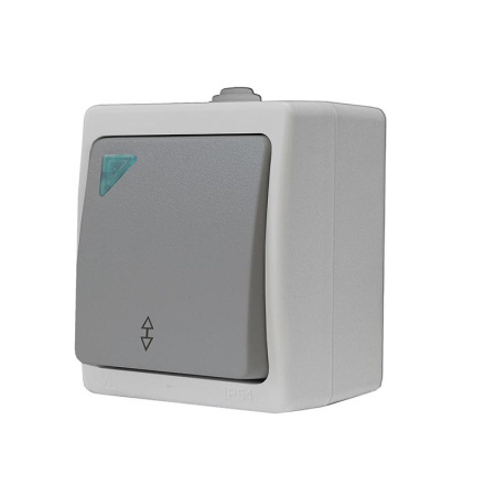 Переключатель проходной 1-кл. Аллегро IP54 с подсветкой сер. UNIVersal 1277