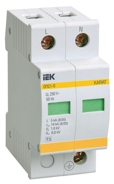 Ограничитель перенапряжения ОПС1-D 2P KARAT IEK MOP20-2-D