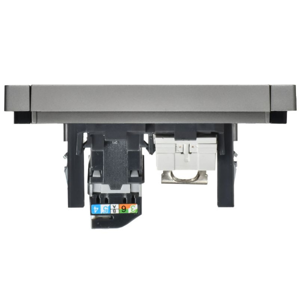 Розетка 2-м RJ11+RJ45 кат.5E FORTE&PIANO FP535 сталь IEK FP-KT20-O-1-K46