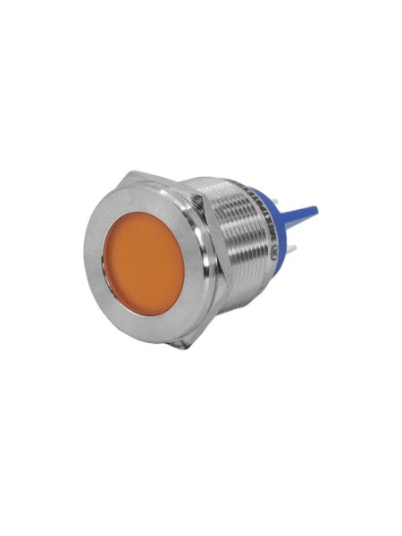Лампа индикаторная GQ22T-D/L/O/220V/S светодиодная матрица d22мм 220В AC/DC IP67 метал. оранж. Электротехник ET020080