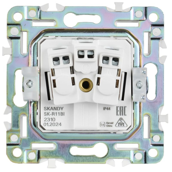 Розетка 1-м SKANDY 16А IP44 с заземл. защ. шторки с крышкой SK-R11G графит IEK SK-R16-16-44-K53