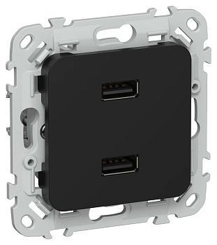 Розетка USB A+A 2вых. СП FLITE РЮ-2-ФлЧ 2.1А механизм черн. IEK FI-U21-D31-K02