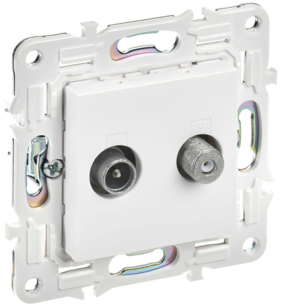 Розетка двойная TV+SAT SKANDY SK-A13W арктич. бел. IEK SK-AF20-O-K01