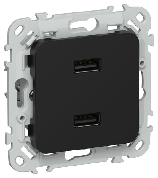 Розетка USB A+A 2вых. СП FLITE РЮ-2-ФлЧ 2.1А механизм черн. IEK FI-U21-D31-K02