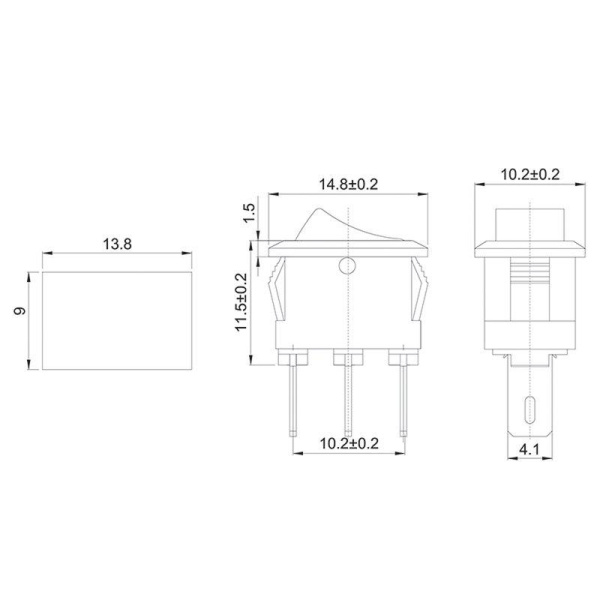 Выключатель клавишный 250В 3А (3с) ON-ON черн. Micro (RWB-102) Rexant 36-2030