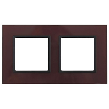 Рамка 2-м 14-5102-25 стекло Elegance бордо+антрацит ЭРА Б0034497