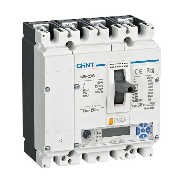 Выключатель автоматический 4п 32А 70кА NM8N-250Q EM с электр. расцеп. LCD (R) CHINT 271396