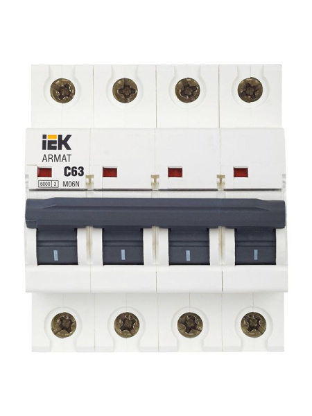 Выключатель автоматический модульный 4п C 63А M06N ARMAT IEK AR-M06N-4-C063