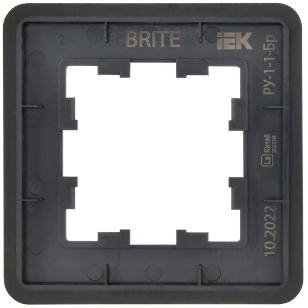 Рамка 1-м BRITE РУ-1-1-Бр метал. черн. RE IEK BR-M12-M-01-K02