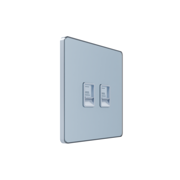 Розетка информационная 2-м СП Systeme Infinity RJ45 кат.6 IP20 стальное небо SE FSE001188