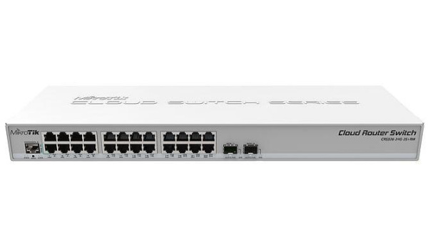 Коммутатор CRS326-24G-2S+RM Cloud Router Switch 326-24G-2S+RM с RouterOS L5 1U монтаж в стойку Mikrotik 1463834