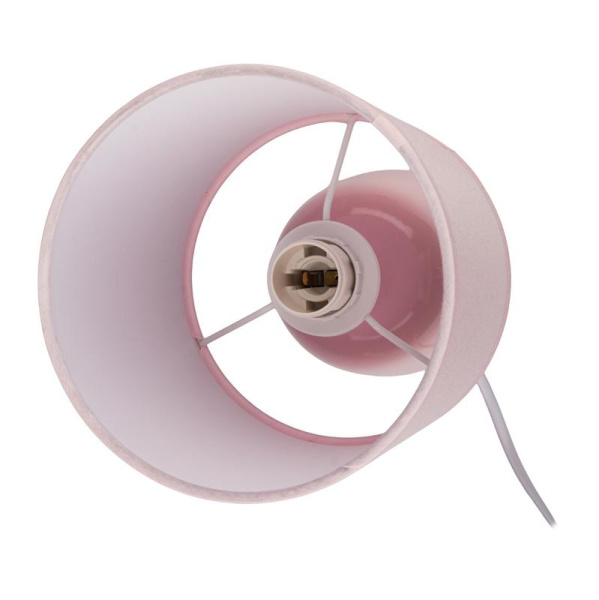 Светильник настольный JH2-02-pk E14 IP20 130х130х255мм керамика; ткань; PVC-пластик роз. JazzWay 5062337