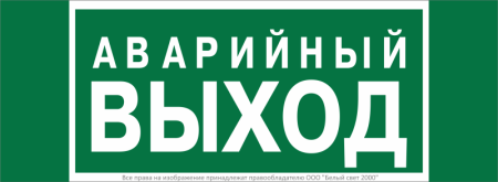 Знак безопасности NPU-3413.E23 "Аварийный выход" Белый Свет a16529